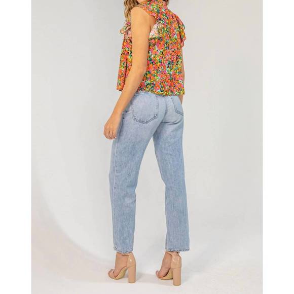 NEW LAVENDER BROWN chelsea top in red multi - Picture 2 of 3